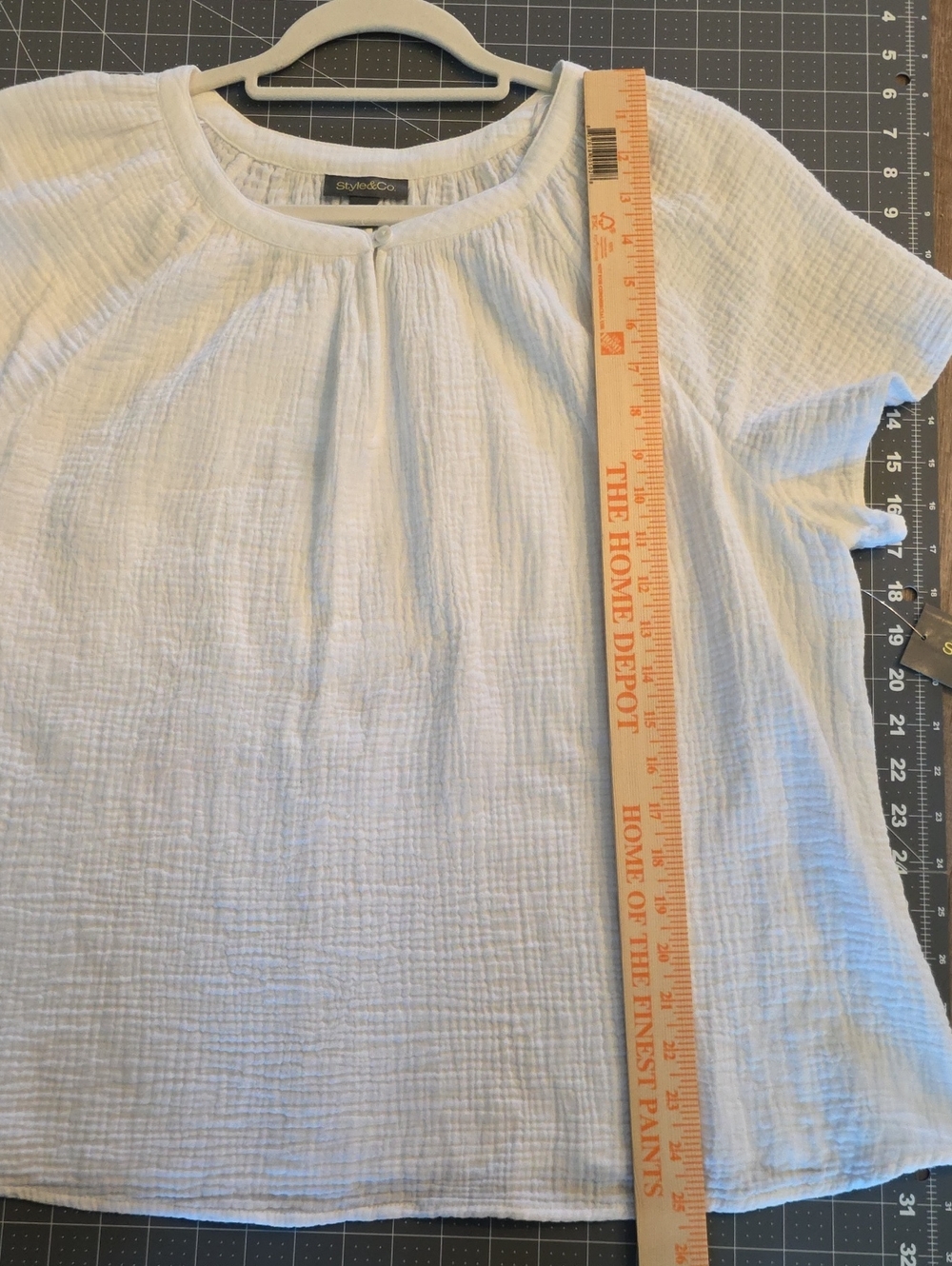 Style & Co Cotton Gauze Short Flutter Sleeve Top White XL NWT - Picture 13 of 14